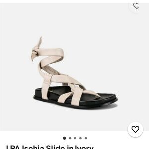 LPA Ivory Wrap Sandals with Black Sole women’s 8 - Ischia sandal
